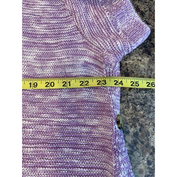 Lane Bryant NEW Plus Size 18-20 Lavender White Button Chunky Knit Cardigan - Picture 10 of 11